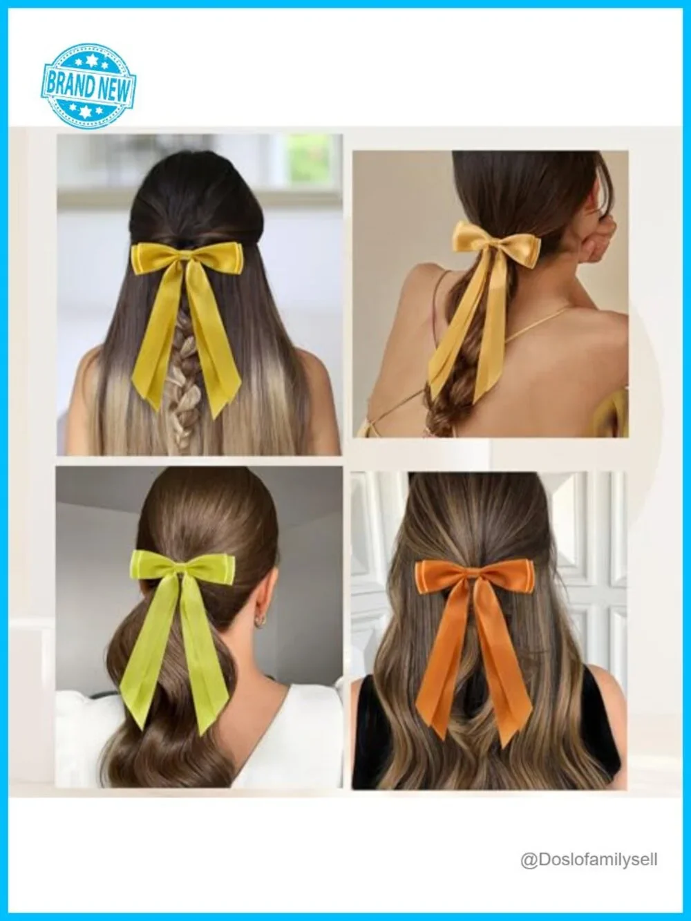 6pcs Hair Bows Clips Alligator Barrettes French Ponytail Holders Cute
